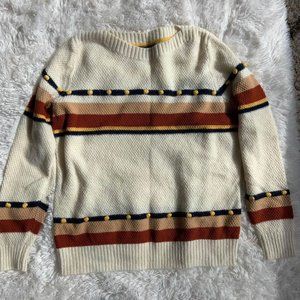 Long tall sally ivory knit pullover sweater wool blend XL